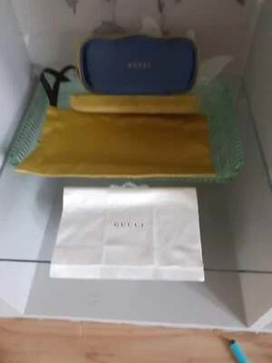 £5 • Buy Gucci Moss Green Velvet Sunglasses / Glasses Protective Hard Case, Pouch & Cloth