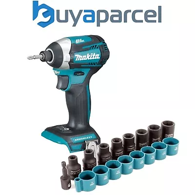 Makita DTD154Z 18v LXT Brushless Cordless 3 Stage Impact Driver + 9pc Socket Set • £158.99