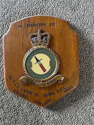 Kia Ww2 RAF Dfc Medal Shield Wall Plaque • £5