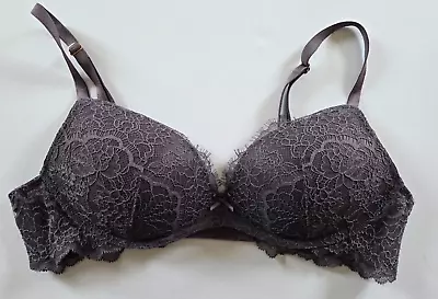 Victoria's Secret Bra Demi Lightly Lined 34A Taupe Lace Wireless Slightly Padded • $12