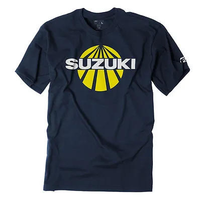 Factory Effex Suzuki Sun T-Shirt Tee Navy Blue Retro Adult Licensed RM RMZ NEW • $26.95