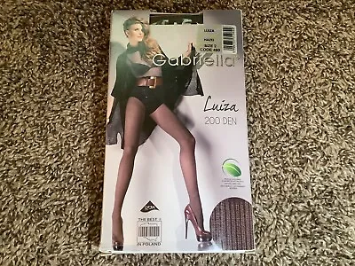 Gabriella Luiza Striped Tights 200 Denier Color Hazel Size: S • £12.04