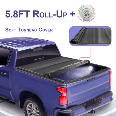 Roll Up Tonneau Cover For 2009-2020 Dodge Ram 1500 Crew Cab 5.7/5.8 FT Short Bed • $137.95