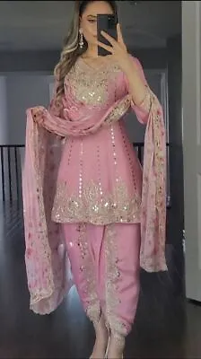 Dress Bollywood Suit Pakistani Indian Wedding Dhoti Top Salwar Kameez Party Wear • $86.75