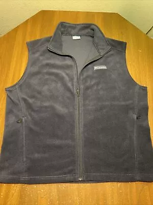 Columbia Mens Black Fleece Zip Up Vest Size XL Polyester • $17