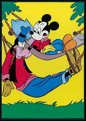 Verona Hamburg Walt Disney Mickey Mouse & Goofy Hammock Original 1960s Postcard • £3.86