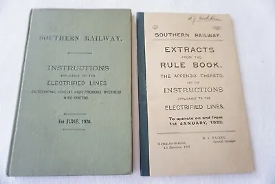 1926 & 1933 Southern Railway Rule Book Instructions Book Electrified Lines • £11.99