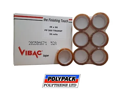 £9.99 • Buy X3 Rolls  Vibac Solvent Clear Tape 66m X 48mm 