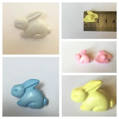 Bunny Rabbit Baby Buttons Plastic With Shank X5 – Pastel Shades Children Craft • £1.75