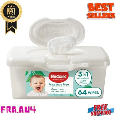 $9.50 • Buy NEW Huggies Baby Wipes Fragrance Free Baby Wipes Pop-Up Tubs, 64 Wipes