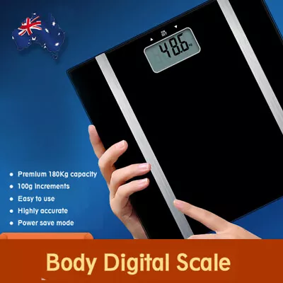 Digital Electronic Scale Body Fat LCD Bathroom Gym Weight Black • $18.99