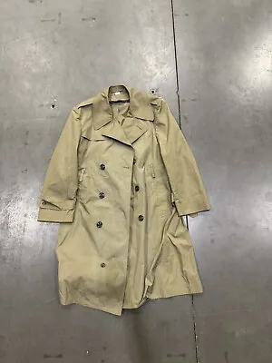 Mens Military Double Breasted Trench Coat Size 40xs All-weather Vtg • $29.99