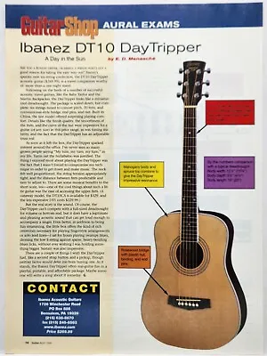 1999 Ibanez DT10 Day Tripper Guitars Vintage Print Ad Man Cave Art Poster 90's • $10.88