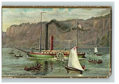1909 Postcard The First Trip Of The Clermont Raphael Tuck & Sons Steam Ship Boat • $4.75