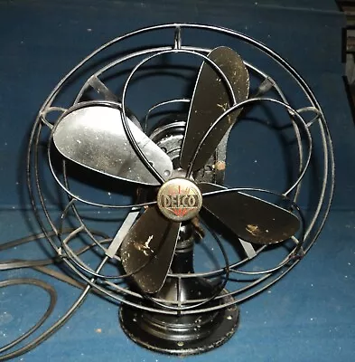 Antique Delco Oscillating Fan 2 Speed Original Paint Works • $69.99