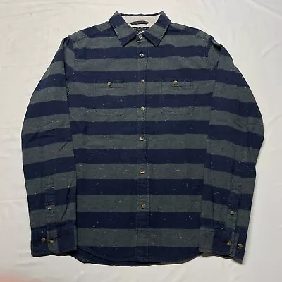 Aeropostale Button Up Shirt Mens Medium Blue Gray Striped Casual Hipster Grunge • $16.99