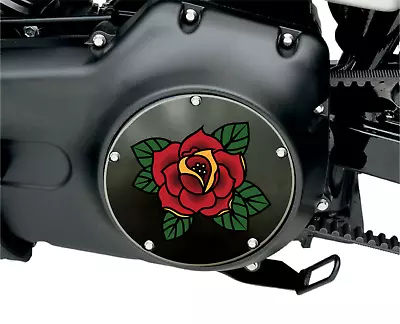 Red Rose Twin Cam Harley Davidson Derby Cover. Fits Twin Cam Motors • $136.71