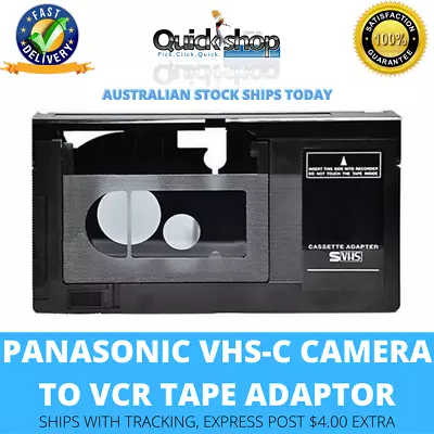 Panasonic Cassette Adapter Converts Camcorder Tapes Play Video VHS VCR Player • $63.25