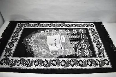 Yase Crafts Muslim Prayer Rug Silvery Thick Soft Velvet Turkish Design Luxury • $18.99