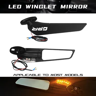 LED Light Larger Wing Rear View Winglets Side Mirrors Fo APRILIA GPR 125 150 250 • £51.59