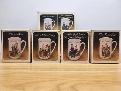 1982 Set Of 4 Norman Rockwell Museum Vintage  Collector's Coffee Porcelain Mugs • $15