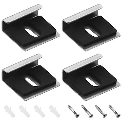 4pcs/set Mirror Clip Pictures Stainless Steel Wall Mounted For Frameless Bracket • £4.97