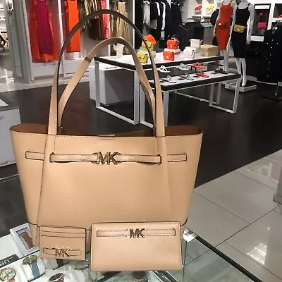 Michael Kors Reed Large Tote Shoulder Handbag + Snap Wallet Set + Card Holder • $410.19