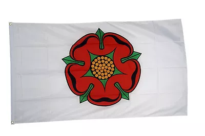 Lancashire Old Rose White Flag 5 X 3 FT - 100% Polyester - English County  • £6.99