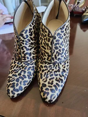 Manolo Blahnik 39 Leopard Heels Pumps Ankle • $69.95