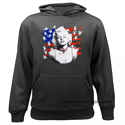 Monroe Front Of US Flag Casual Graphic Pullover Hoodie • $31.68