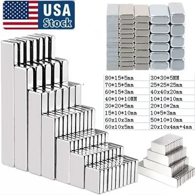 Big Block Square Magnets Super Strong Neodymium Large Magnet Rare Earth Magnet • $10.66