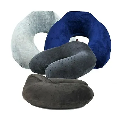 Elevated Neck Support Memory Foam U Shape Travel Pillow Airplane Cushion Mix • $11.38