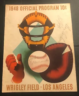 1948 Hollywood At LA Angels Many Player Autographs PACIFIC COAST LEAGUE PROGRAM • $24.75