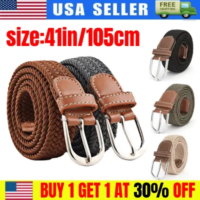 Elastic Fabric Braided BeltEnduring Stretch Woven Belt For Unisex Men/Women USA • $2.99