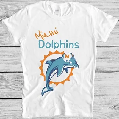 Miami Dolphins T Shirt 80s Sports Florida American Football Cool Gift Tee M239 • £6.35