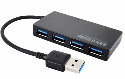 $8.99 • Buy Ultra Slim High Speed 4 Ports USB 3.0 Hub For Windows PC / USB Wall Charger