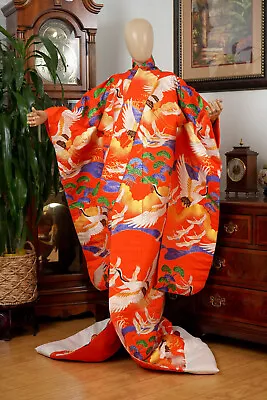 Dear Vanilla Japanese Silk Uchikake Wedding Kimono Women's Japan Made Vintage • $345