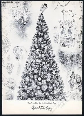 1965 Marshall Field's Chicago Store Christmas Tree Art Vintage Print Ad • $49.99