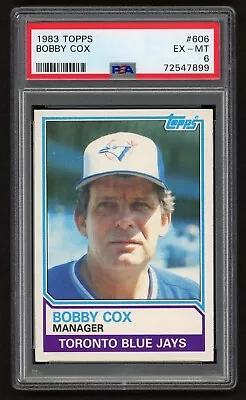 1983 Topps Bobby Cox #606 Hof Toronto Blue Jays Psa 6 Excellent-mint • $32