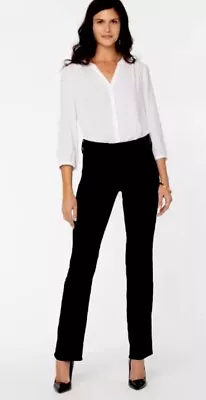 NWT NYDJ Women's Marilyn Straight Jeans 10 Black Stretch Lift Tuck Technology • £41.38