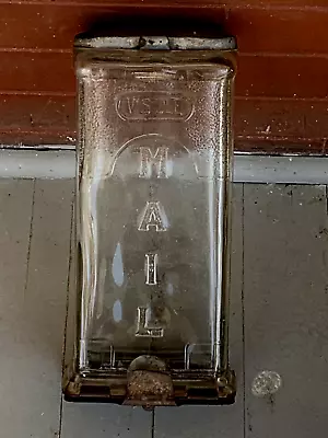 Vintage Visible Glass Mailbox USPS Top Bottom Access Lid  W/ Lower Mount  (16C) • $162.50