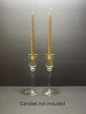 2~Mikasa Jamestown Gold Trim Crystal Candlesticks Made In Austria 7.75” • $19.50