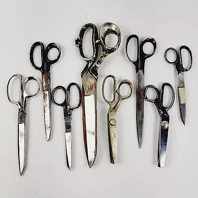 8 Vintage Scissors Shears Lot Kleencut Kingslead Boye Clauss Globemaster Pinking • $39.95