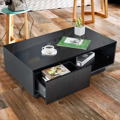$162.88 • Buy Modern Nordic Single Drawer Coffee Table With LED Lighting