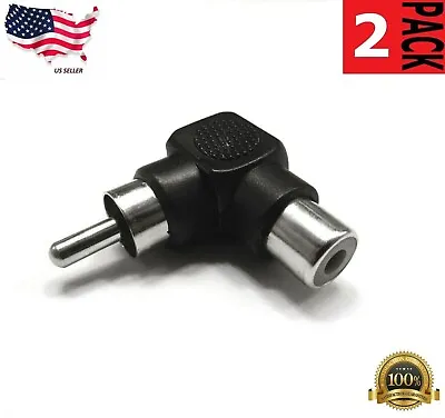 2pc RCA Right Angle Connector Plug Adapters M/F Male To Female 90 Degree Elbow  • $3.99