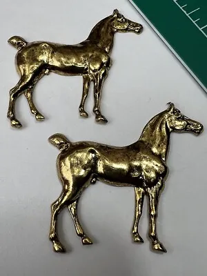 Vintage 2 Piece Horse Jewelry Finding Brass Parts Crafts Art Pieces 🐴 • £6.81