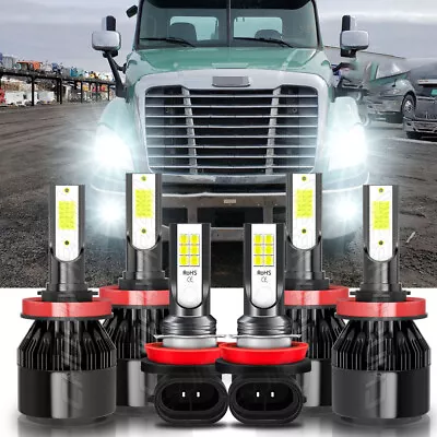 For Freightliner Cascadia 2008-2016 LED Headlight High/Low Fog Bulbs Combo Kit • $24.69