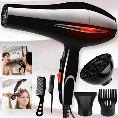 Professional Hair Dryer Blow Dryer With DiffuserNozzleConcentration Comb 2200W • £10.90