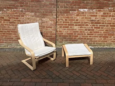 Ikea Chair & Foot Stool (believe Its From The Poang Range) • £25
