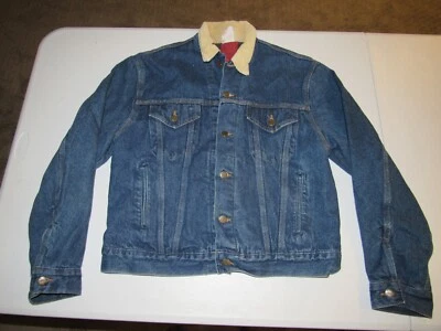 $22.50 • Buy Vintage Carhartt Men's Blue Denim Button Up Flannel Lined Jacket Coat Size 44